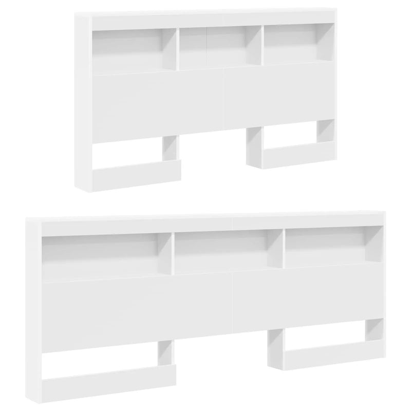 Storage Headboard White Engineered Wood