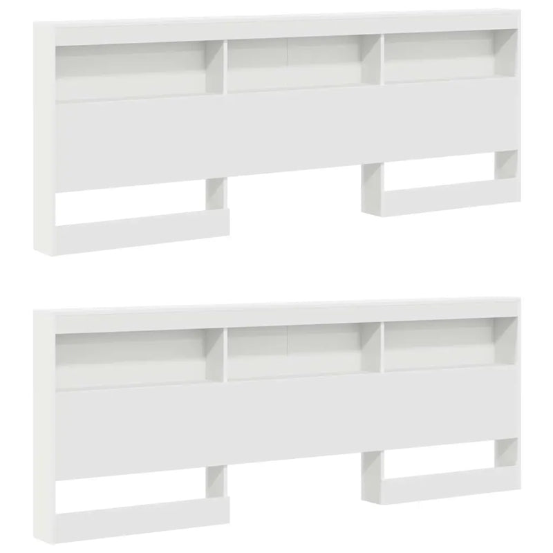 Storage Headboard White Engineered Wood