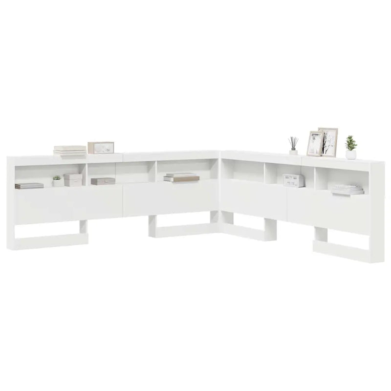 Storage Headboard White Engineered Wood