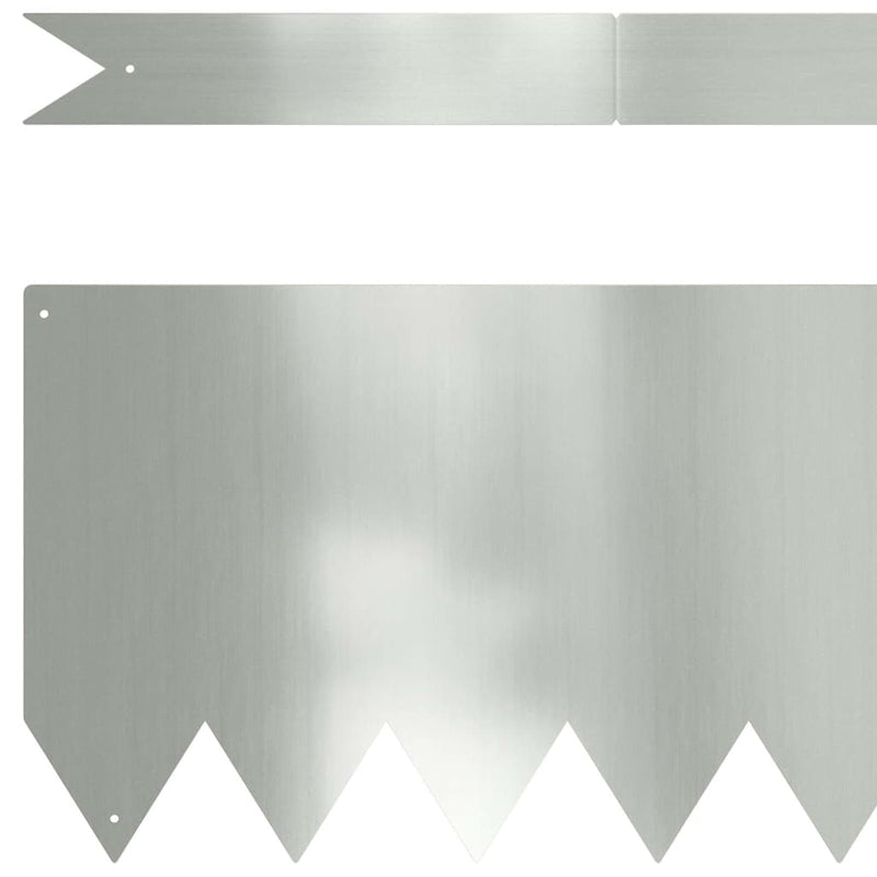 vidaXL Lawn Edging 50 pcs Silver 100 x 0.05 x 20 cm Galvanised Steel