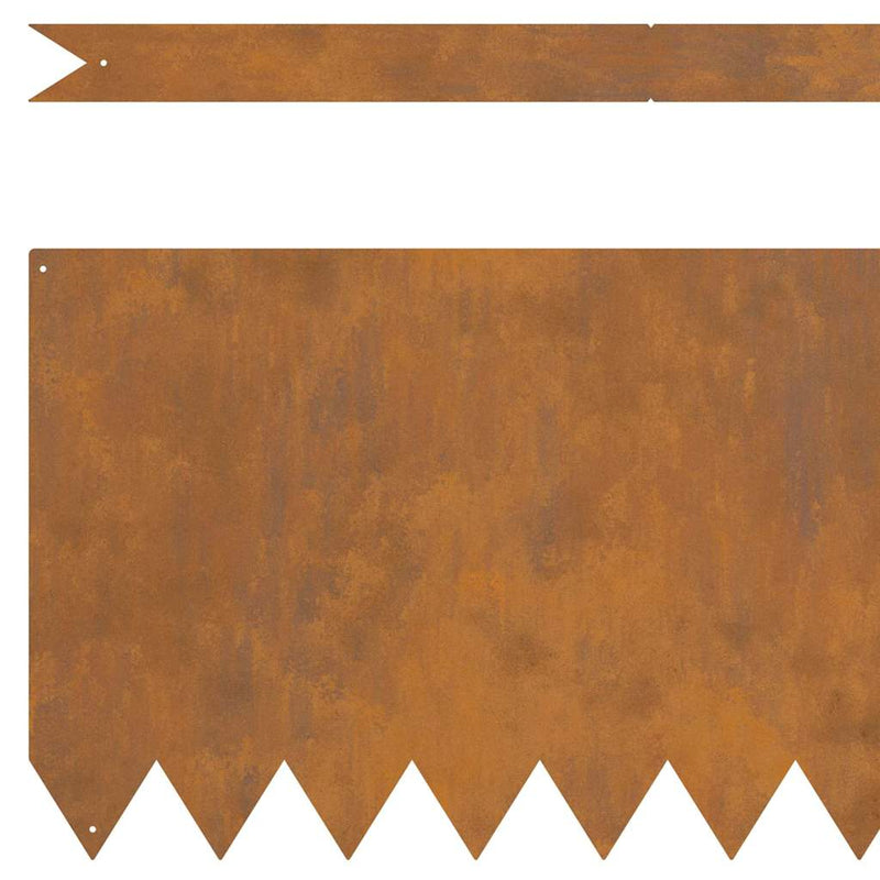vidaXL Lawn Edging 50 pcs Brown 100 x 0.05 x 20 cm Weathering Steel