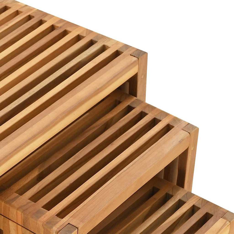 vidaXL Nest of Side Tables Stackable 3 pcs Brown 33 x 44.5 x 51 cm