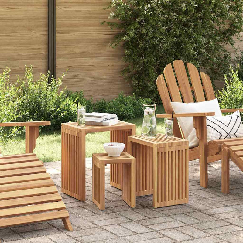 vidaXL Nest of Side Tables Stackable 3 pcs Brown 33 x 44.5 x 51 cm