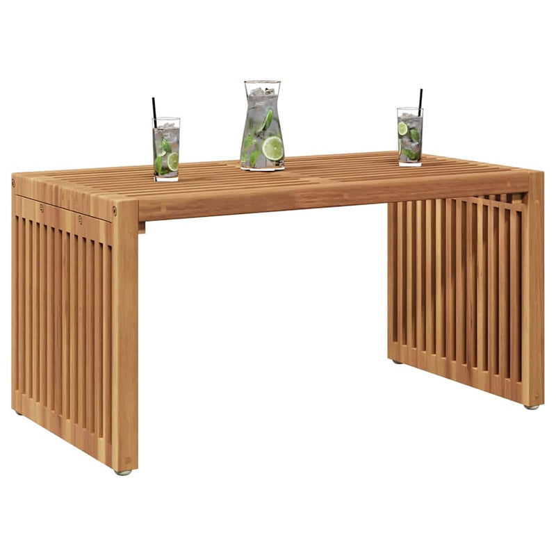vidaXL Garden Side Table Brown 70 x 37.5 x 35.5 cm Solid teak wood