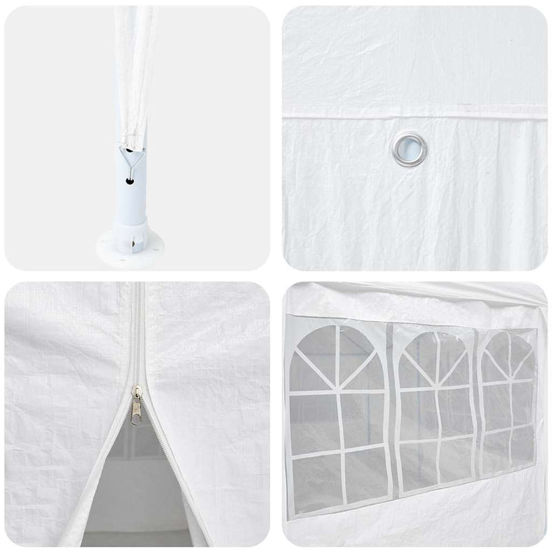 vidaXL Party Tent White 400 x 400 x 266 cm Polyethylene