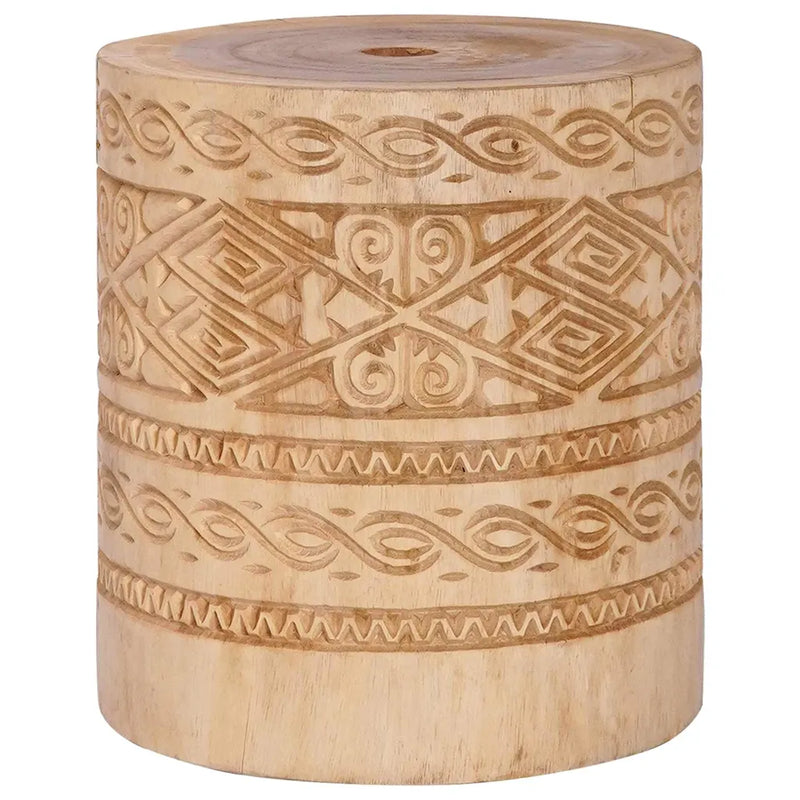Parasol Base 28.05 kg Natural Solid Wood Cylindrical