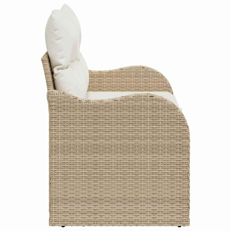 vidaXL Garden Sofa Beige 121 x 62 x 69cm Poly Rattan