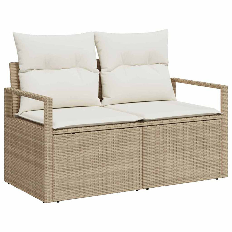 vidaXL Garden Sofa with Cushion 120 x 62 x 69 cm. Poly Rattan