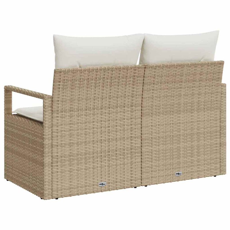 vidaXL Garden Sofa with Cushion 120 x 62 x 69 cm. Poly Rattan