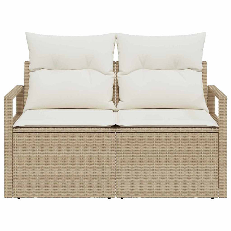 vidaXL Garden Sofa with Cushion 120 x 62 x 69 cm. Poly Rattan