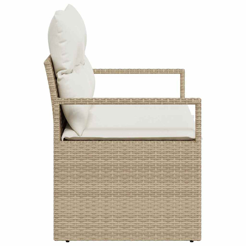 vidaXL Garden Sofa with Cushion 120 x 62 x 69 cm. Poly Rattan