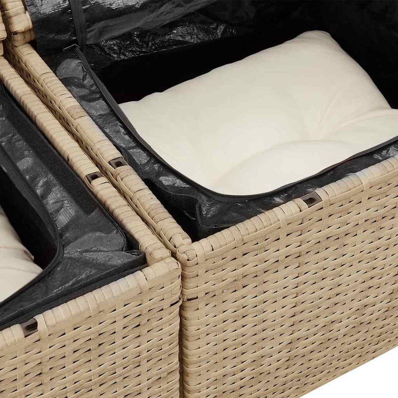 vidaXL Garden Sofa with Cushion 123 x 62 x 69 cm Poly Rattan