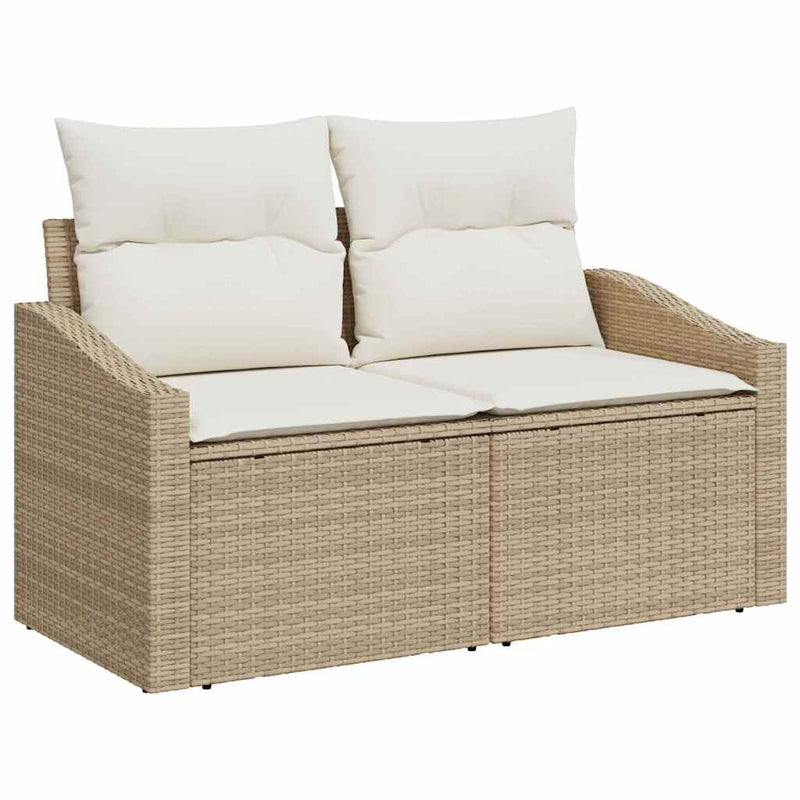 vidaXL Garden Sofa with Cushion 123 x 62 x 69 cm Poly Rattan