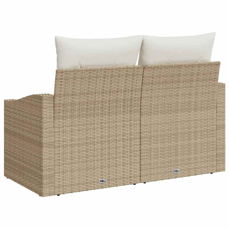 vidaXL Garden Sofa with Cushion 123 x 62 x 69 cm Poly Rattan