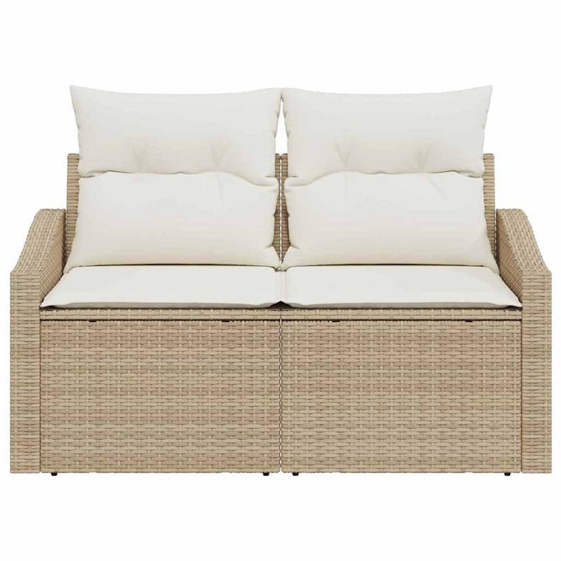 vidaXL Garden Sofa with Cushion 123 x 62 x 69 cm Poly Rattan