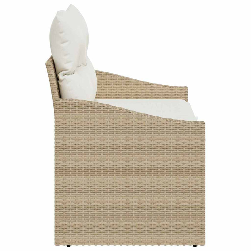 vidaXL Garden Sofa with Cushion 123 x 62 x 69 cm Poly Rattan
