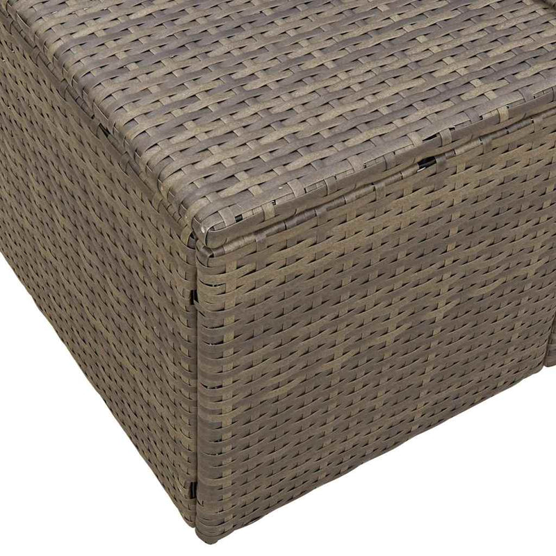 vidaXL Garden Sofa Grey 123 x 62 x 69cm Poly Rattan