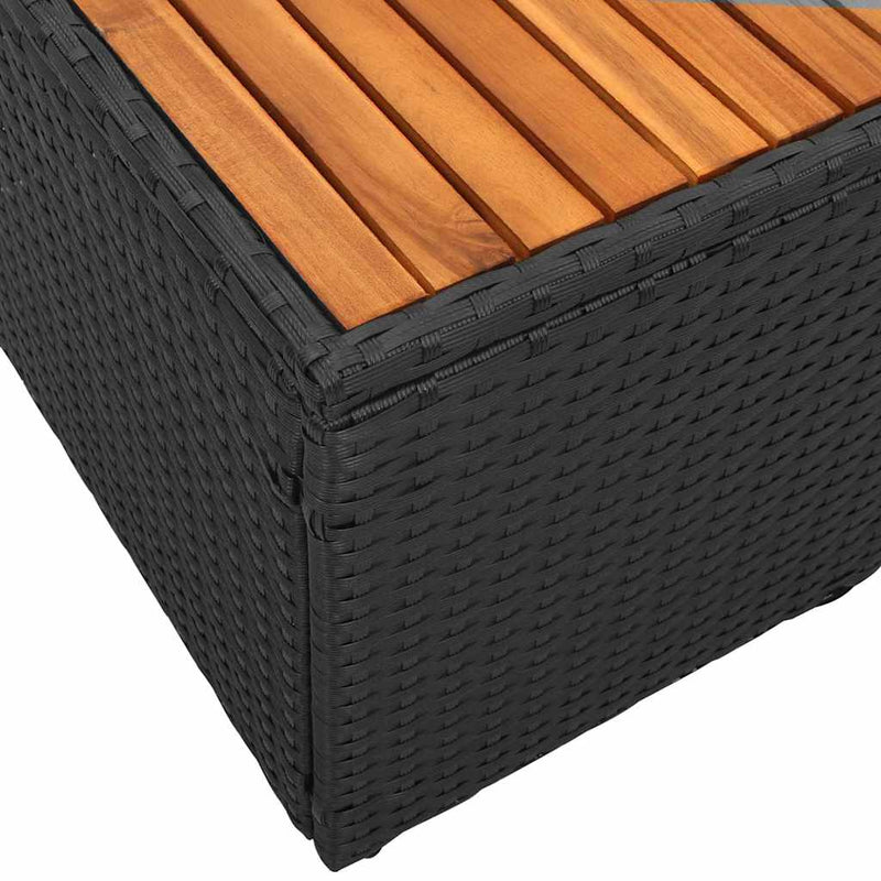 vidaXL Garden Sofa Black 184 x 62 x 85cm Poly Rattan