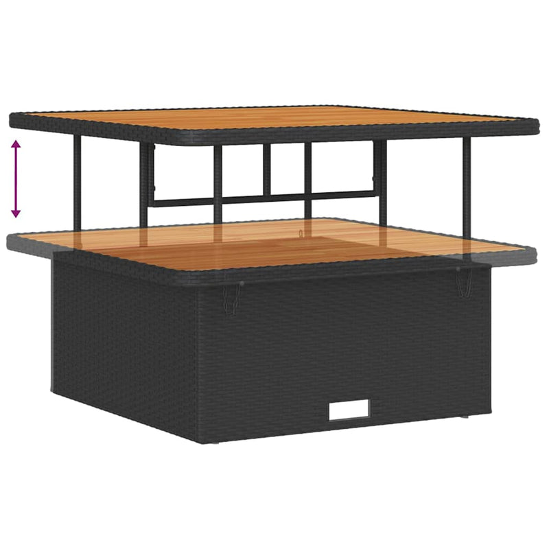 vidaXL Garden Dining Set 3 pcs Black Poly rattan