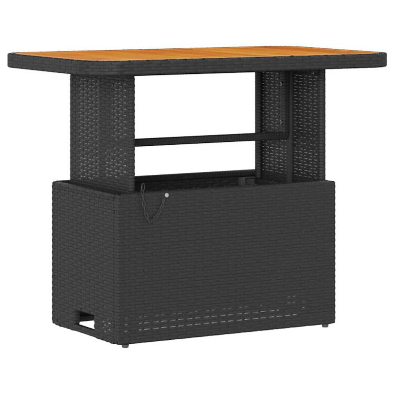 vidaXL Garden Dining Set 3 pcs Black Poly rattan