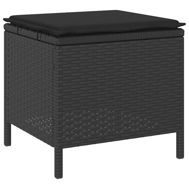 vidaXL Garden Dining Set 3 pcs Black Poly rattan