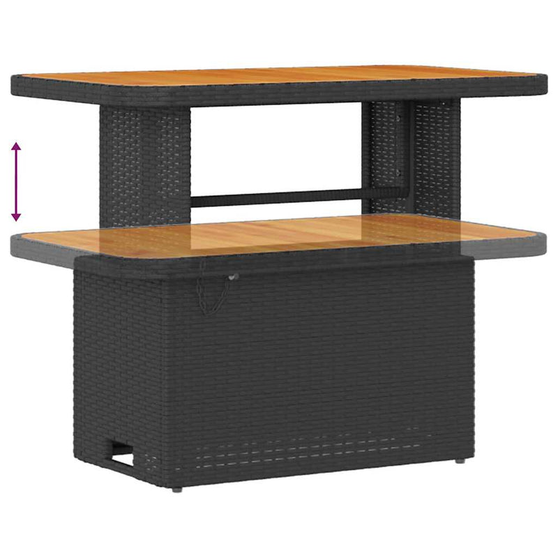 vidaXL Garden Dining Set 3 pcs Black Poly rattan