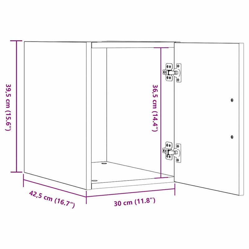 Wall-Mounted Cabinet Wall-mounted Black Oak 30 x 42.5 x 39.5 cm