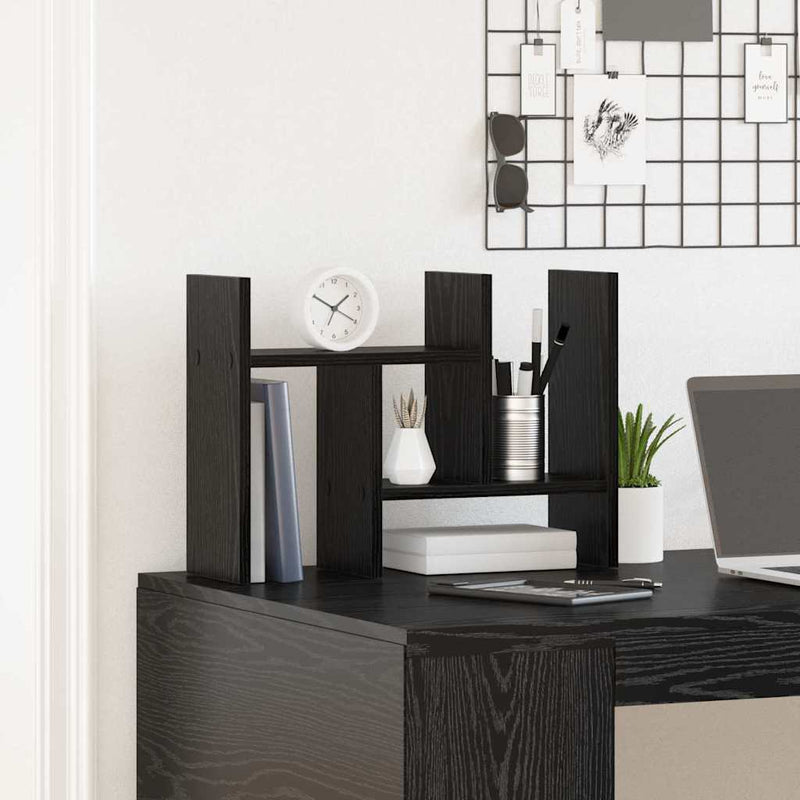 vidaXL Desk Organiser Black Oak 34,5 x 15,5 x 35,5 cm Engineered Wood