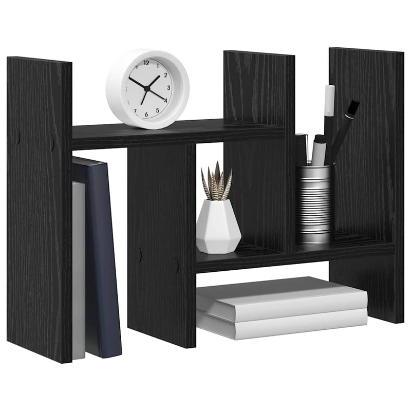 vidaXL Desk Organiser Black Oak 34,5 x 15,5 x 35,5 cm Engineered Wood