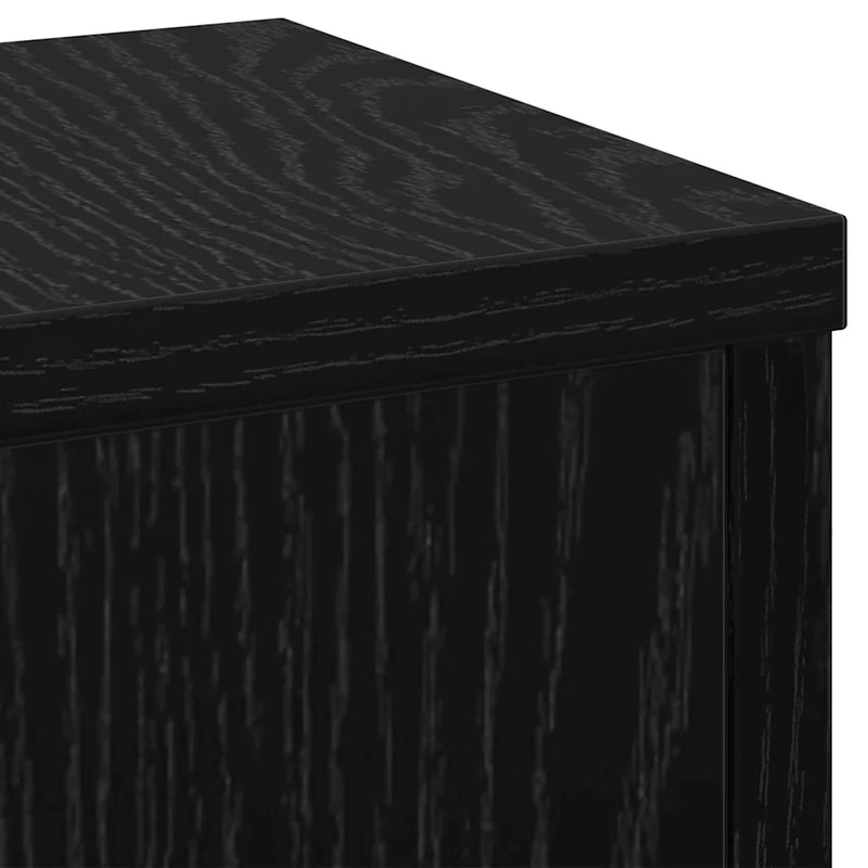 Plant Stand 2 pcs Black Oak 17 x 17 x 60 cm Engineered Wood
