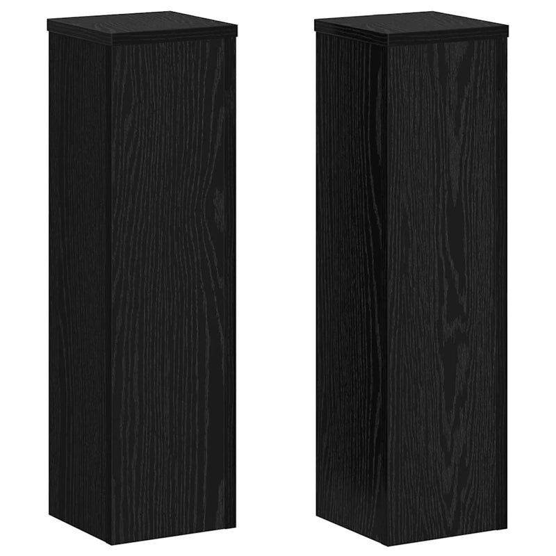 Plant Stand 2 pcs Black Oak 17 x 17 x 60 cm Engineered Wood