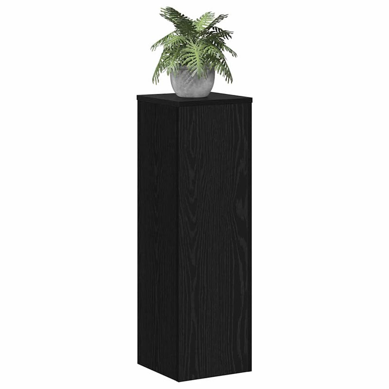 vidaXL Plant Stand 2 pcs Black Oak 25 x 25 x 80 cm Engineered Wood