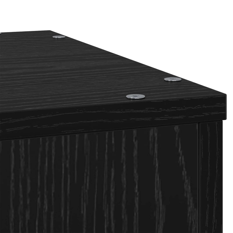 Plant Stand Black Oak 33 x 33 x 100 cm Engineered wood