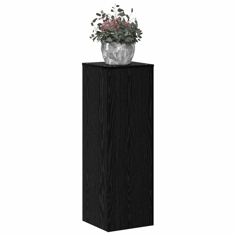 Plant Stand Black Oak 33 x 33 x 100 cm Engineered wood