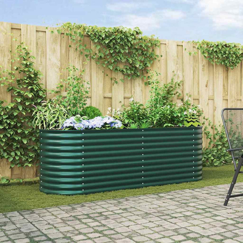 vidaXL Garden Raised Bed Green 240 x 80 x 81 cm Steel