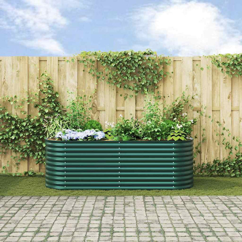 vidaXL Garden Raised Bed Green 240 x 80 x 81 cm Steel
