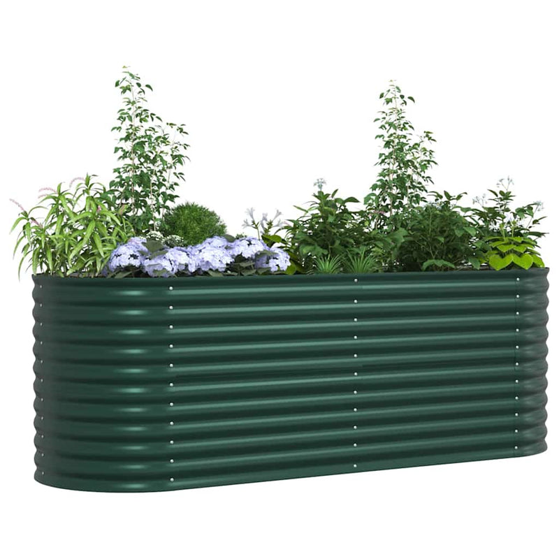vidaXL Garden Raised Bed Green 240 x 80 x 81 cm Steel