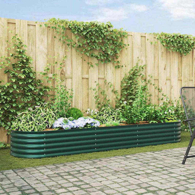 vidaXL Garden Raised Bed Green 320 x 80 x 44 cm Steel