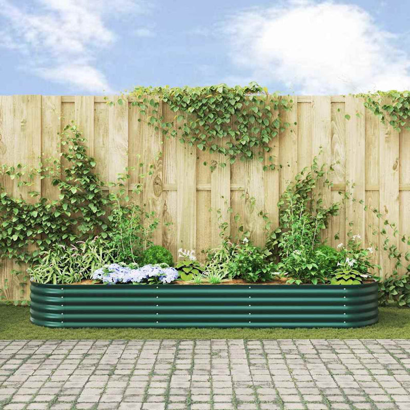 vidaXL Garden Raised Bed Green 320 x 80 x 44 cm Steel