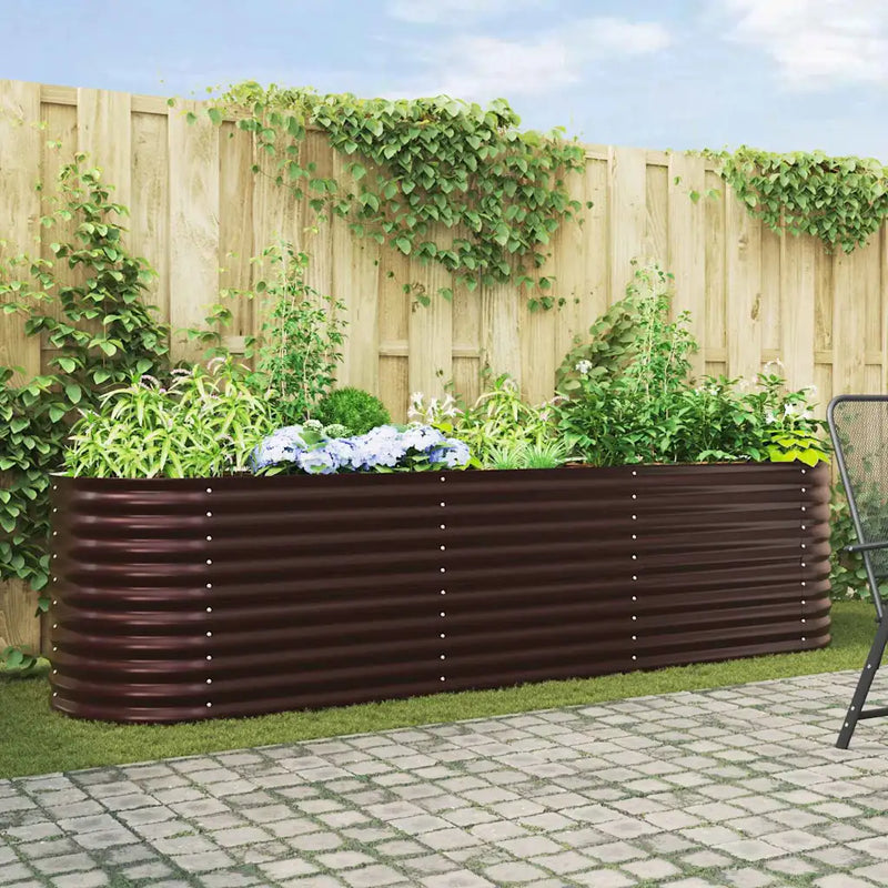 Raised Bed Brown 320 x 80 x 81 cm Steel