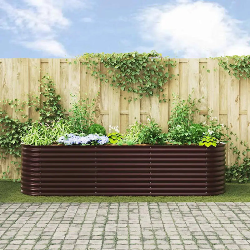 Raised Bed Brown 320 x 80 x 81 cm Steel