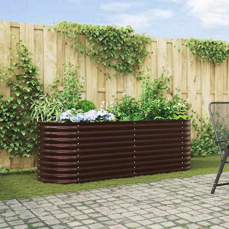 vidaXL Garden Raised Bed Brown 240 x 80 x 81 cm Steel