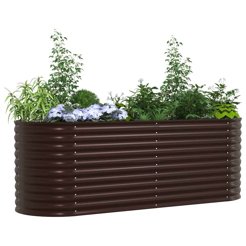vidaXL Garden Raised Bed Brown 240 x 80 x 81 cm Steel
