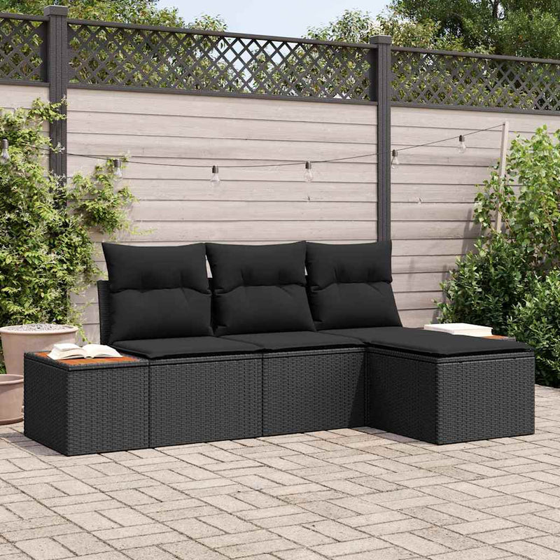 vidaXL with Pillow Adjustable 4 pcs Black