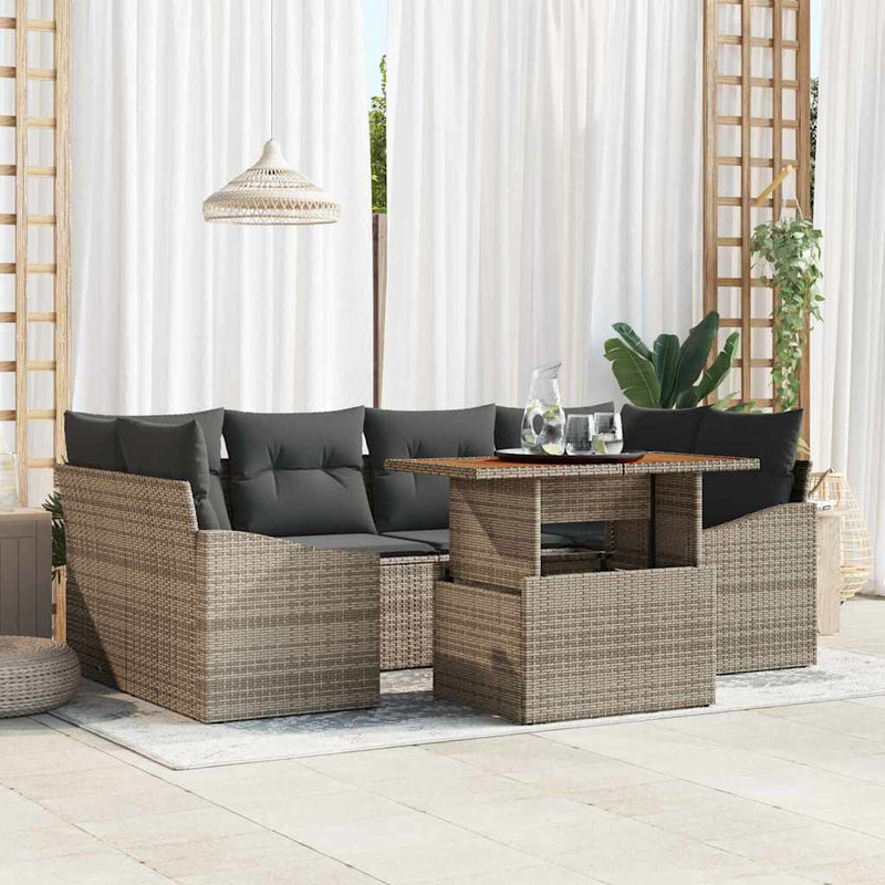 vidaXL Garden Dining Set with Cushion Grey and Brown 100 x 55 x 73 cm