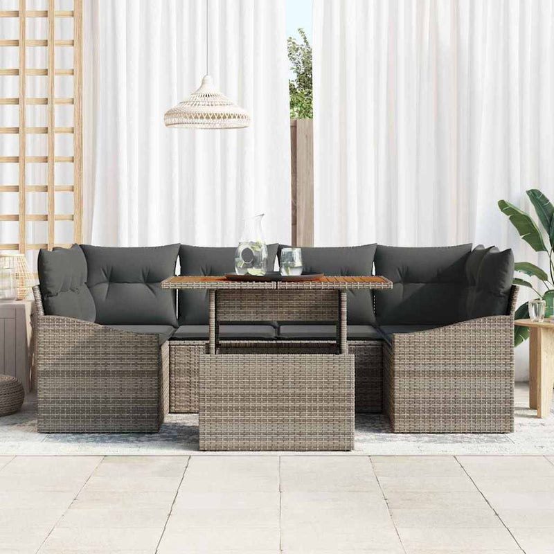vidaXL Garden Dining Set with Cushion Grey and Brown 100 x 55 x 73 cm