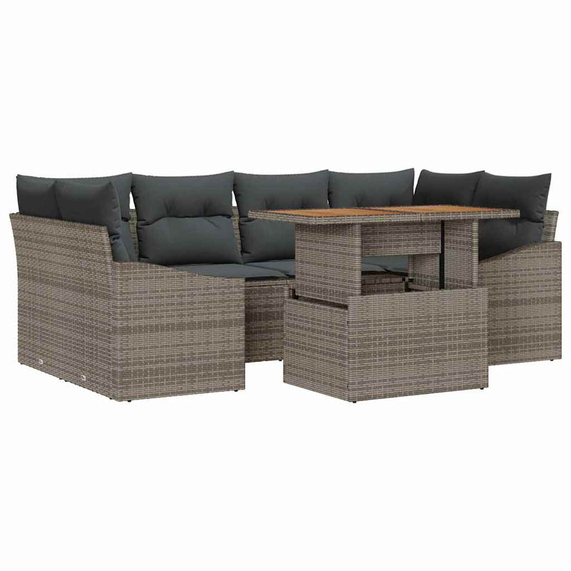 vidaXL Garden Dining Set with Cushion Grey and Brown 100 x 55 x 73 cm