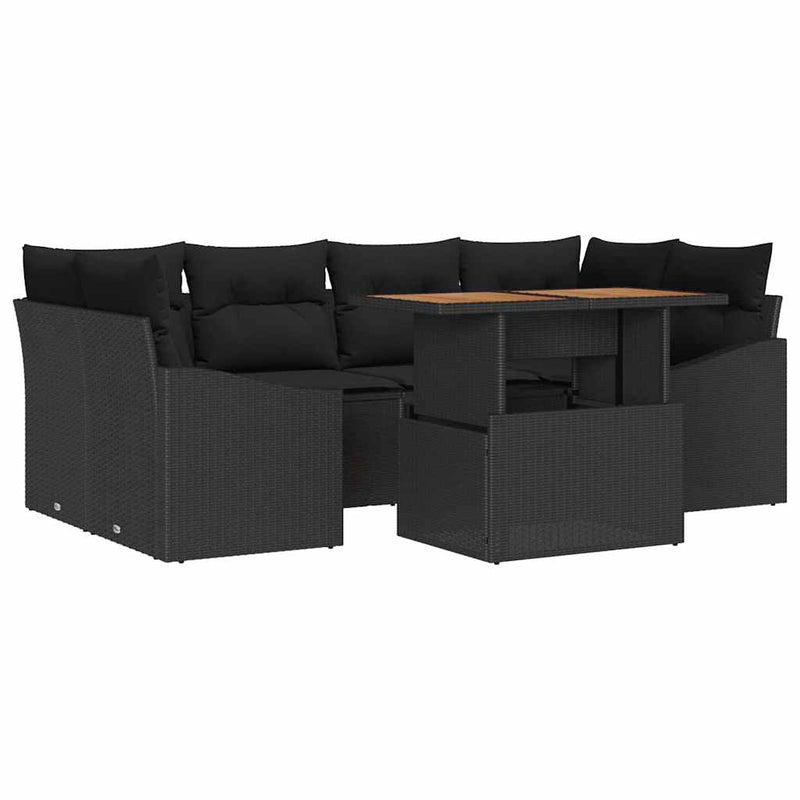 vidaXL Garden Dining Set with Cushion Black and Brown 100 x 55 x 73 cm
