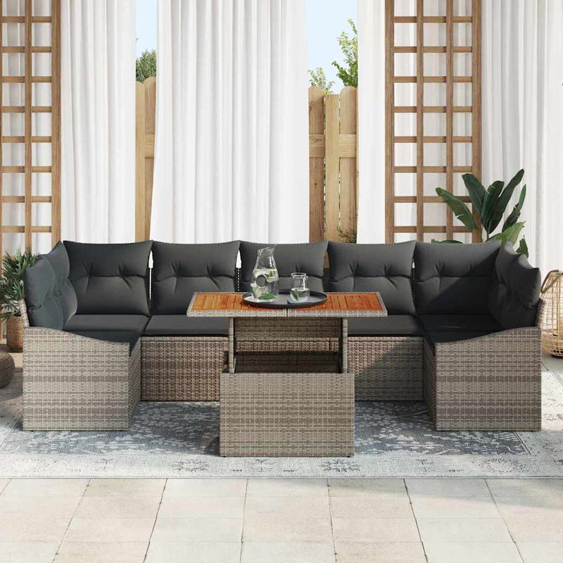 vidaXL Garden Dining Set with Cushion Grey and Brown 100 x 55 x 73 cm