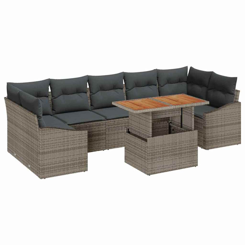 vidaXL Garden Dining Set with Cushion Grey and Brown 100 x 55 x 73 cm
